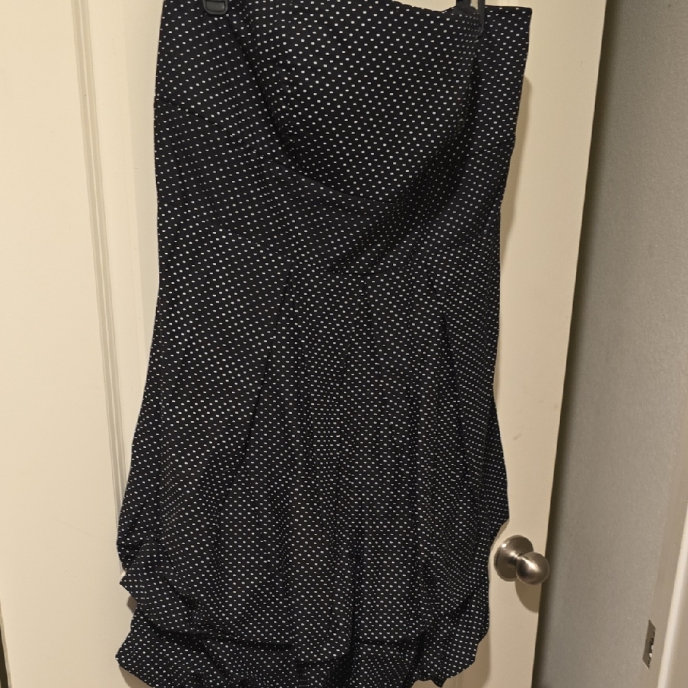 Torrid Black and White Strapless Dress